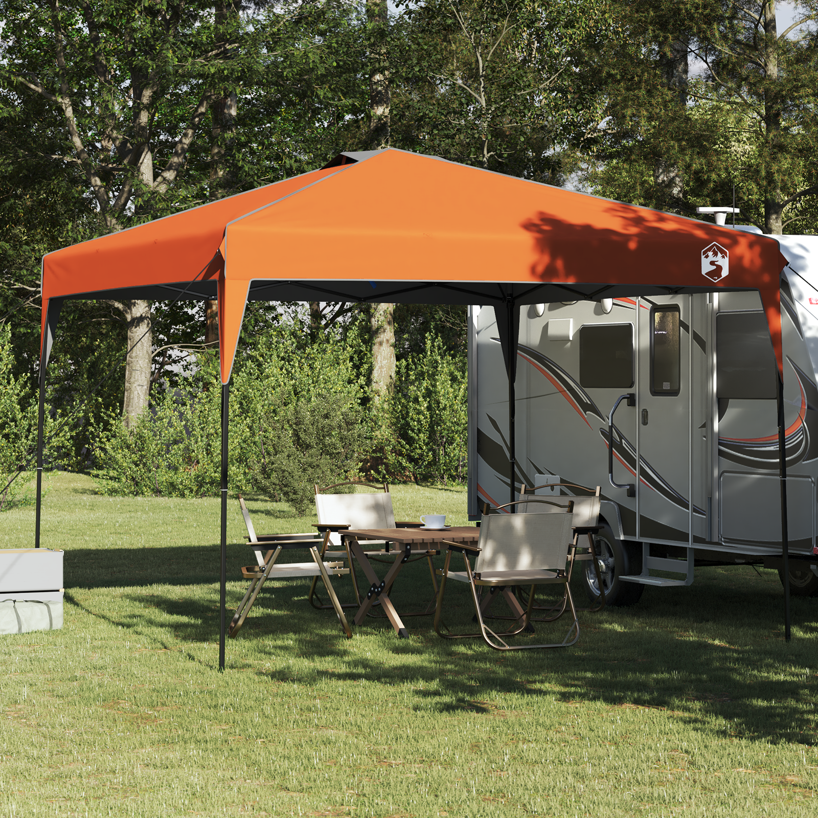 Canopy telt Oransje 300 x 300 x 227 / 236 / 245 cm Oxford-stoff