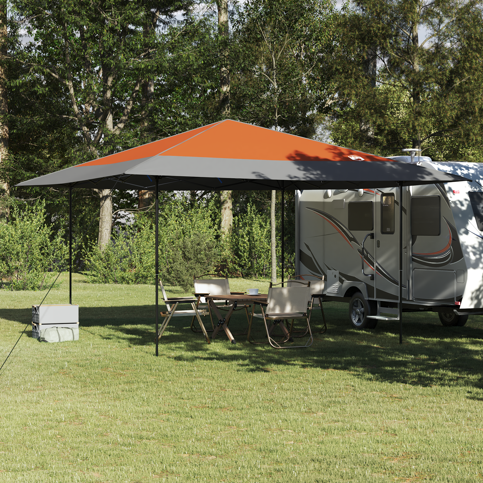 Canopy telt Oransje 400 x 400 x 227 / 236 / 245 cm Oxford-stoff