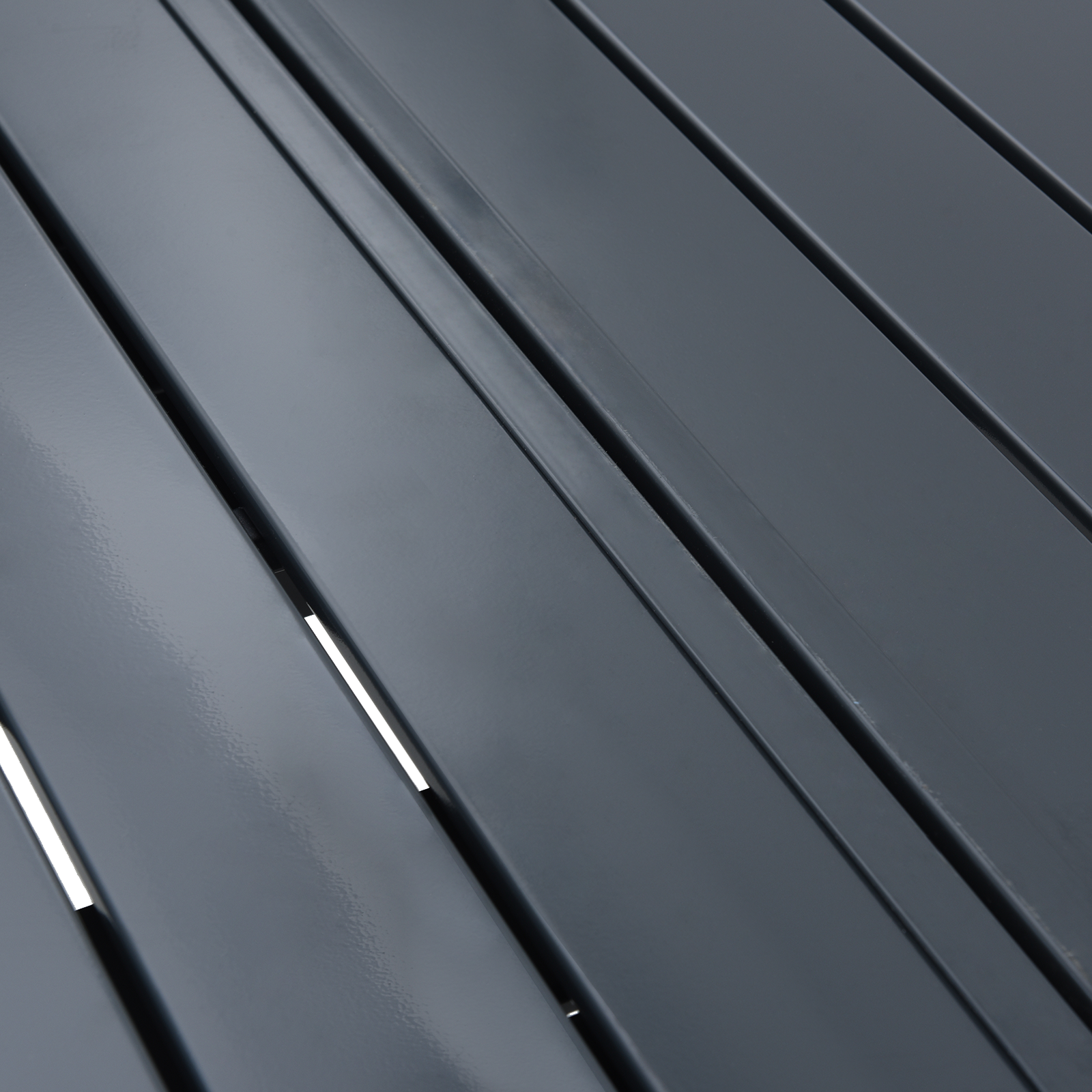 Hagebord Mørkegrå Aluminium Stor Utvidbare bordplater Hagebord