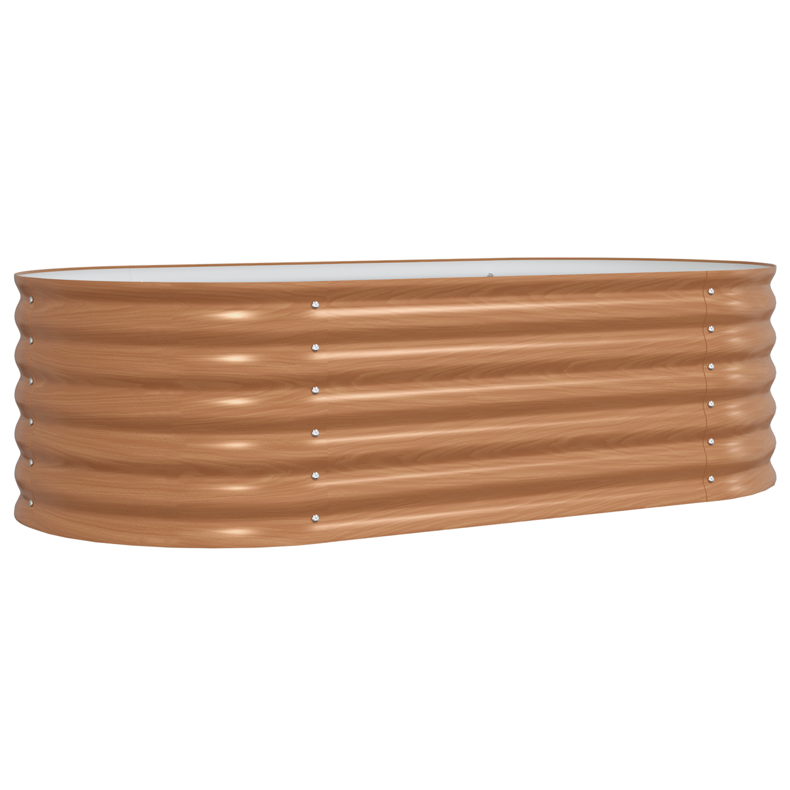 Brun hevet hagebed med trelook 160x80x44 cm stål