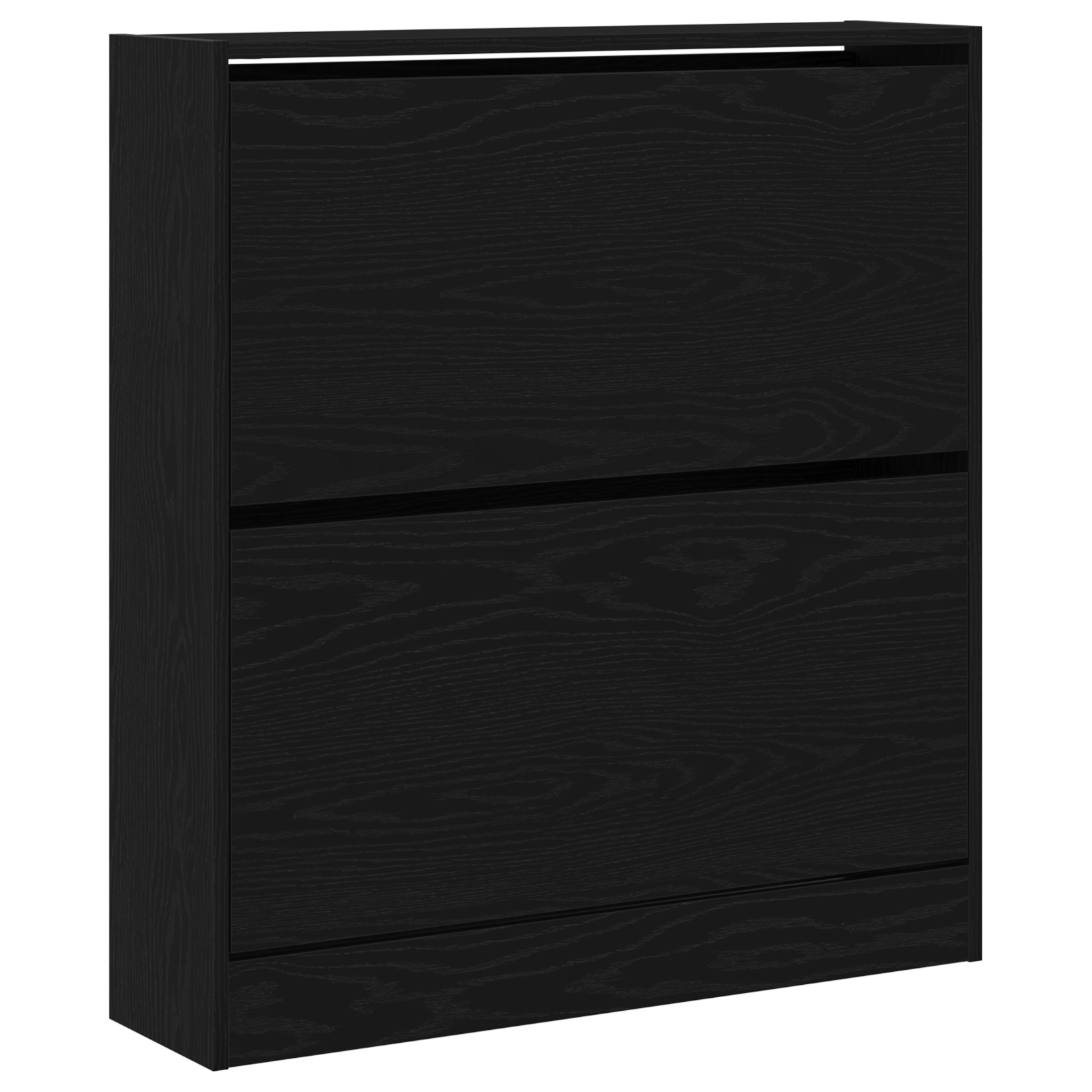 Skohylle med Flip Skuff Svart Eik 80x21x87,5 cm