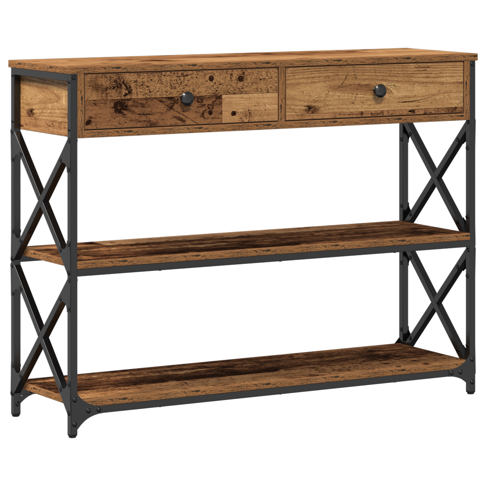 Konsollbord Gamle Tre 100x28x75 cm Ingeniørtre og Stål
