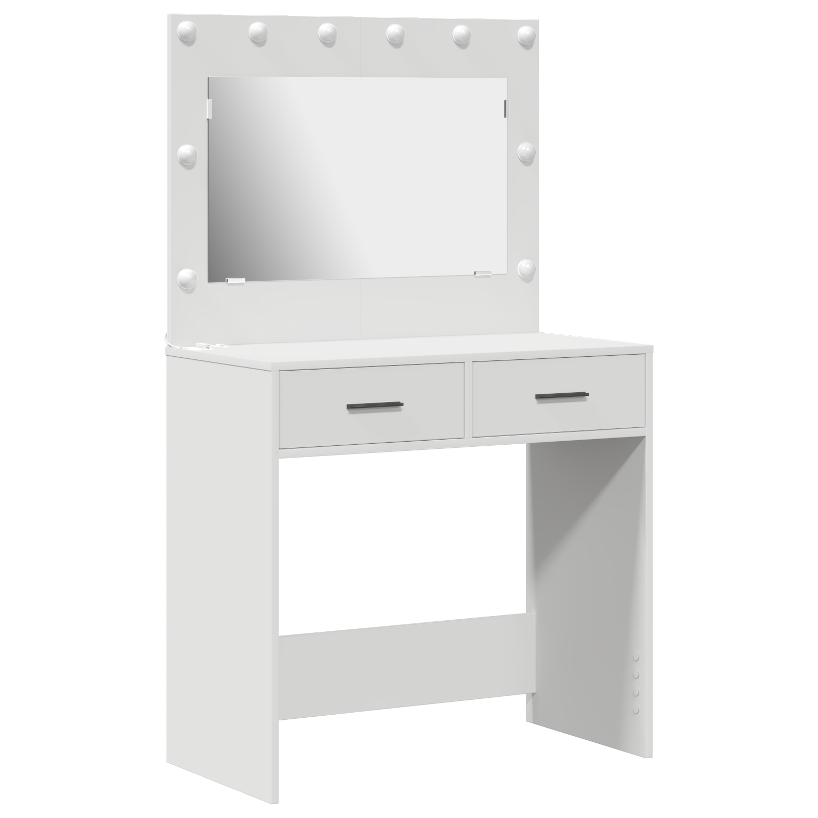 Sminkebord med LED-lys - Hvit, 78,5 x 41 x 135 cm