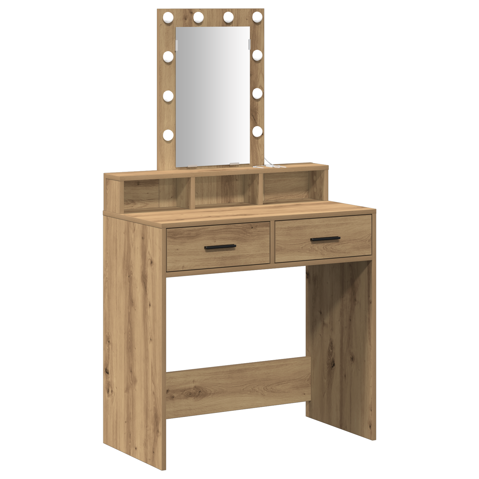 Sminkebord med LED-lys i Artisan Eik 79x41x140 cm