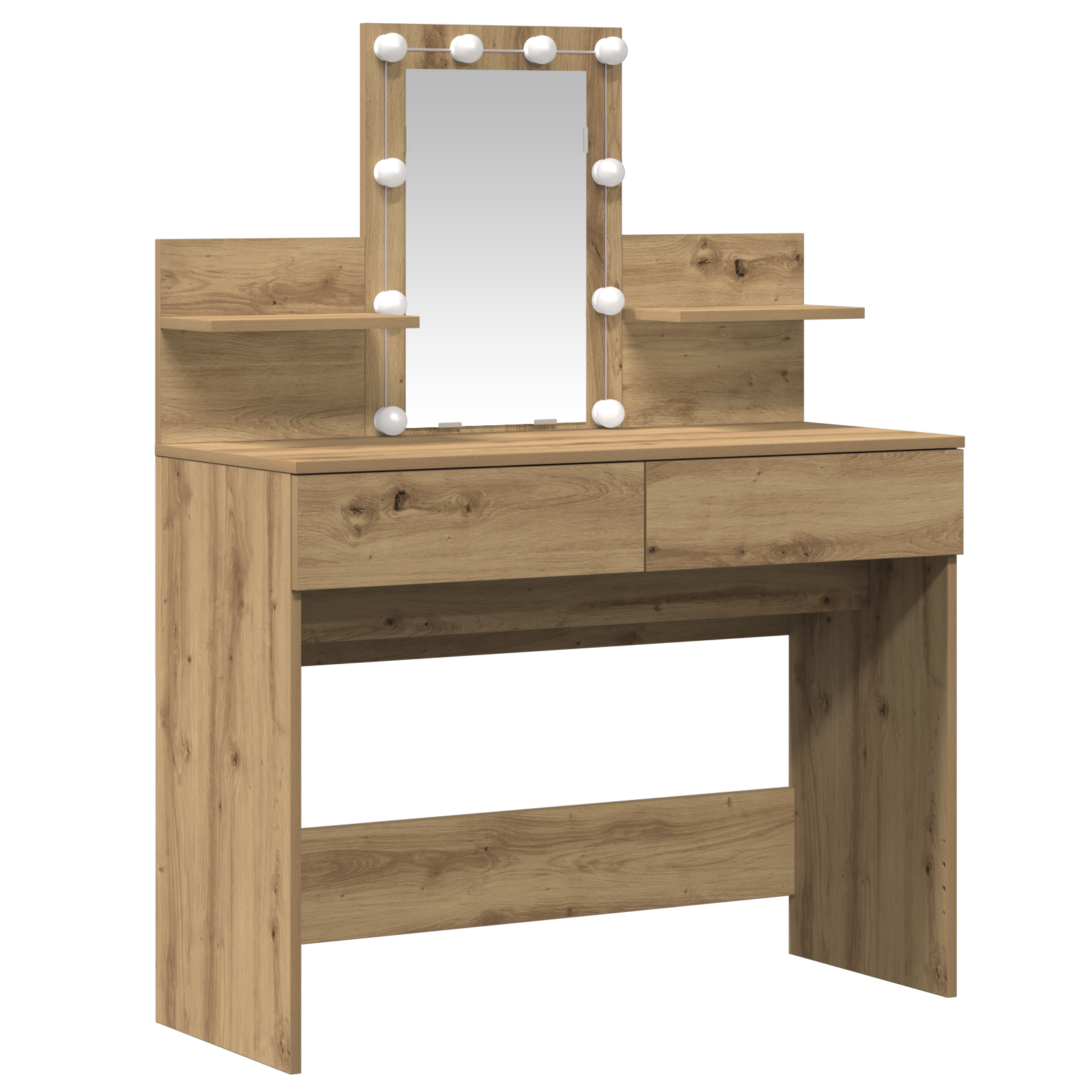 Sminkebord med LED Artisan Eik 100x40x130 cm