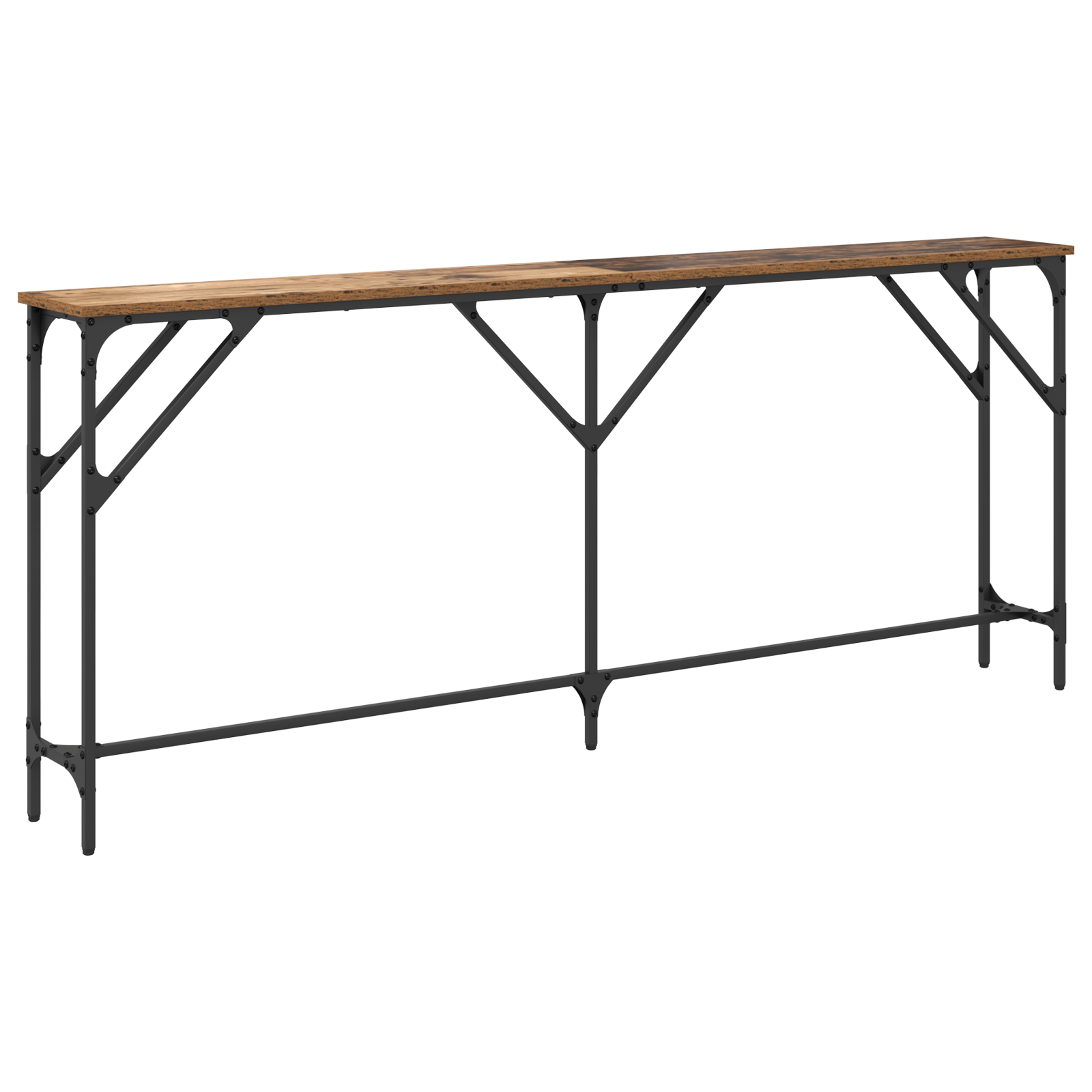 Konsollbord Gammelt tre 180x23x75 cm Konstruert tre