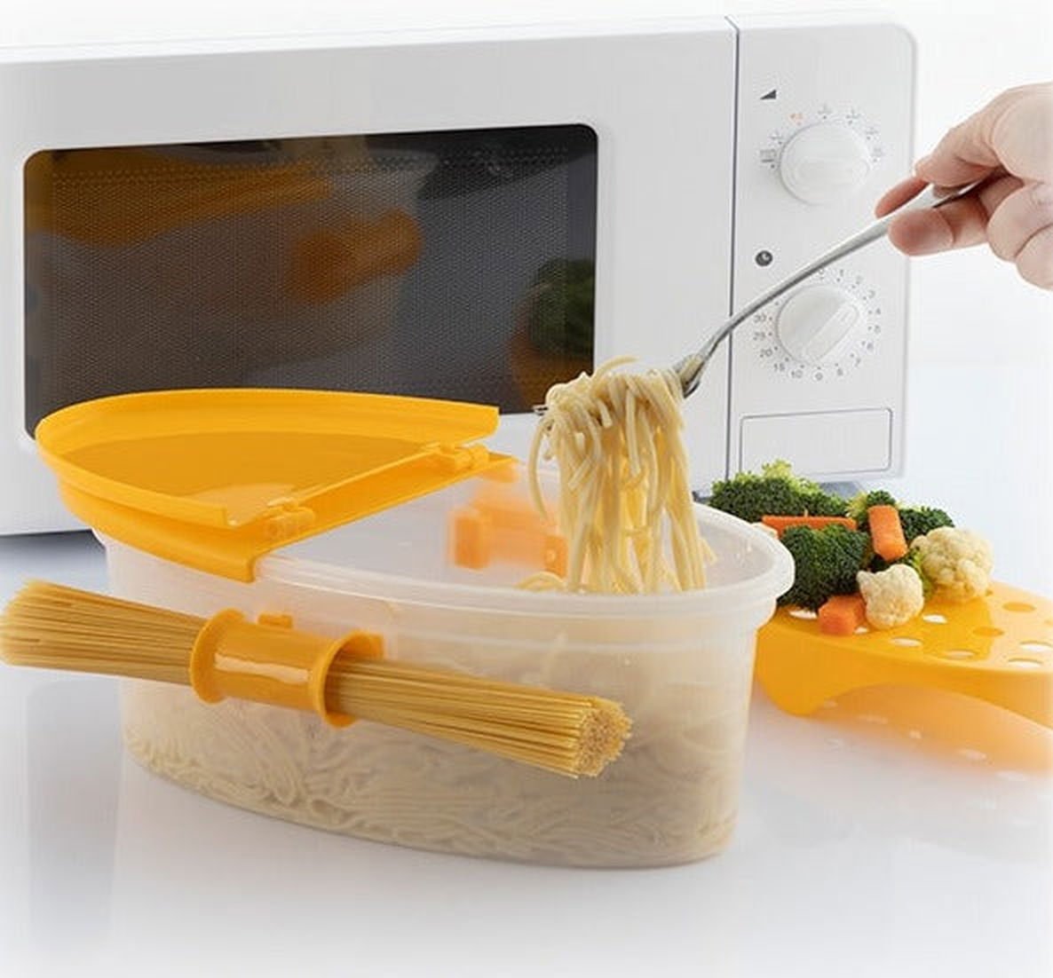 Pastakoker, dampkoker 4 i 1 for mikrobølgeovn, hele 2,25 liter kapasitet - Fritidsshoppen.nodampkokerkjøkkenmatlaging