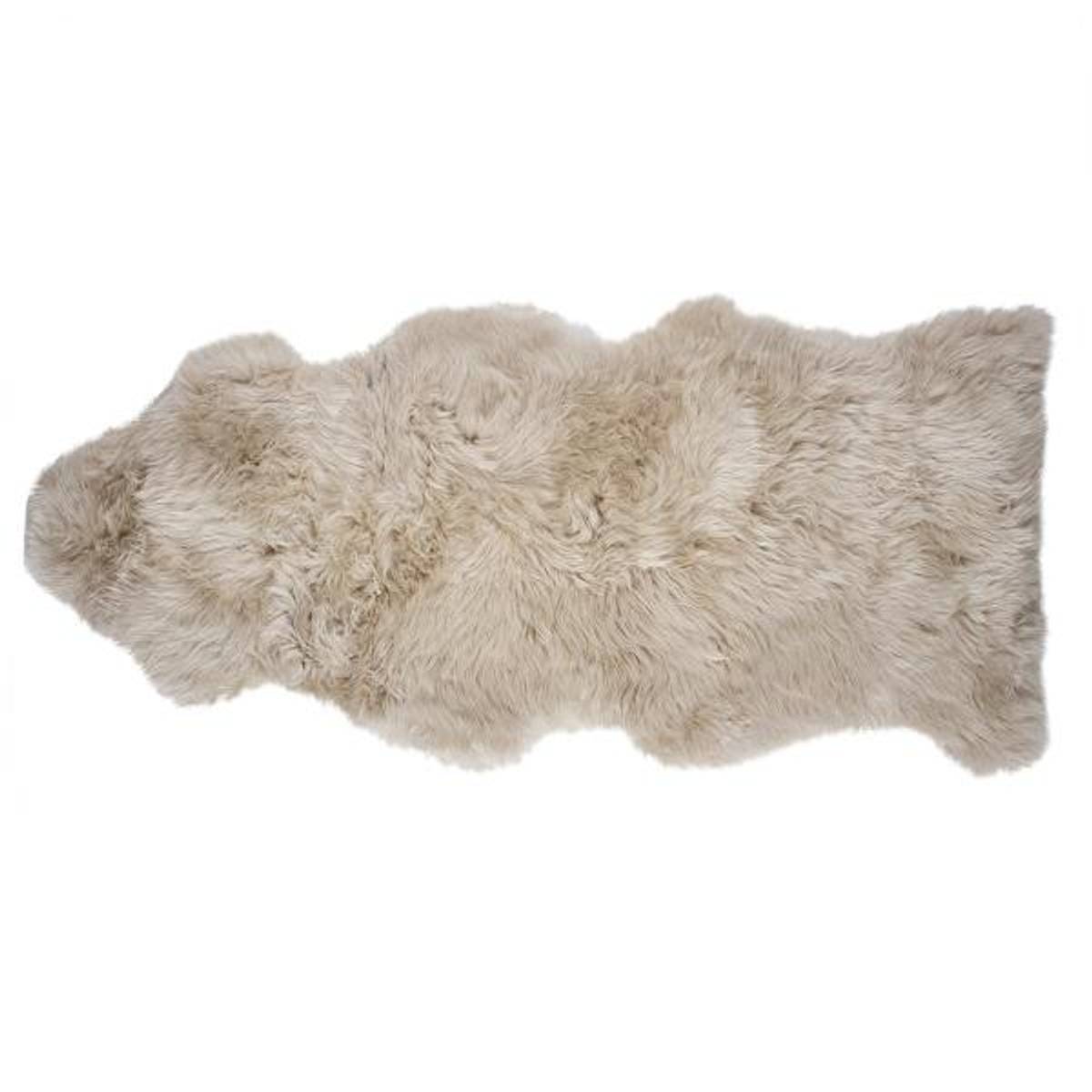 Stort Naturlig Saueskinn fra Australia - Lys Beige ca. 135 cm x 60 cm