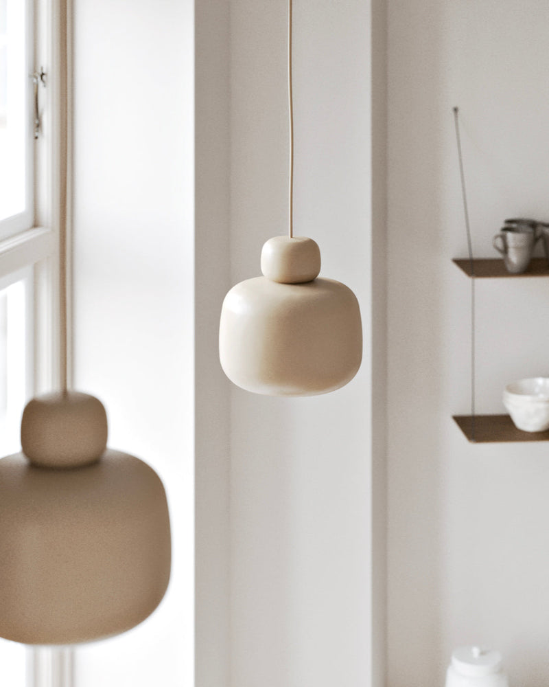 Stone pendellampe (Large) - Beige