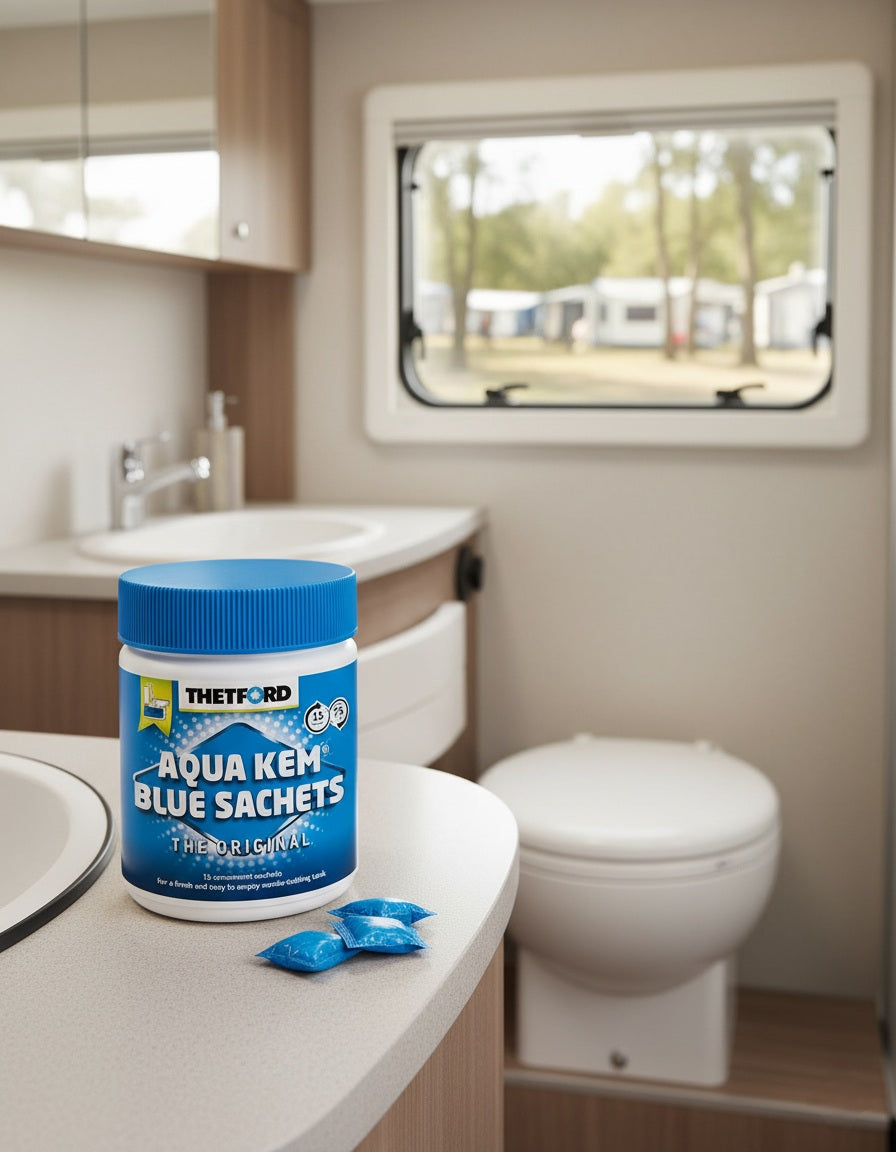 Sanitærmiddel Thetford Blue Sachets 15 Blå - markedsleder`n for bobil,  båt og camping