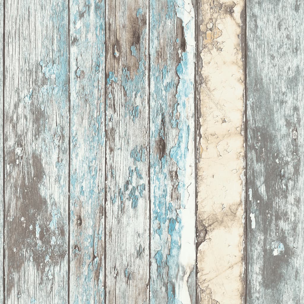 DUTCH WALLCOVERINGS Veggpanel slitt treverk blå PE10012