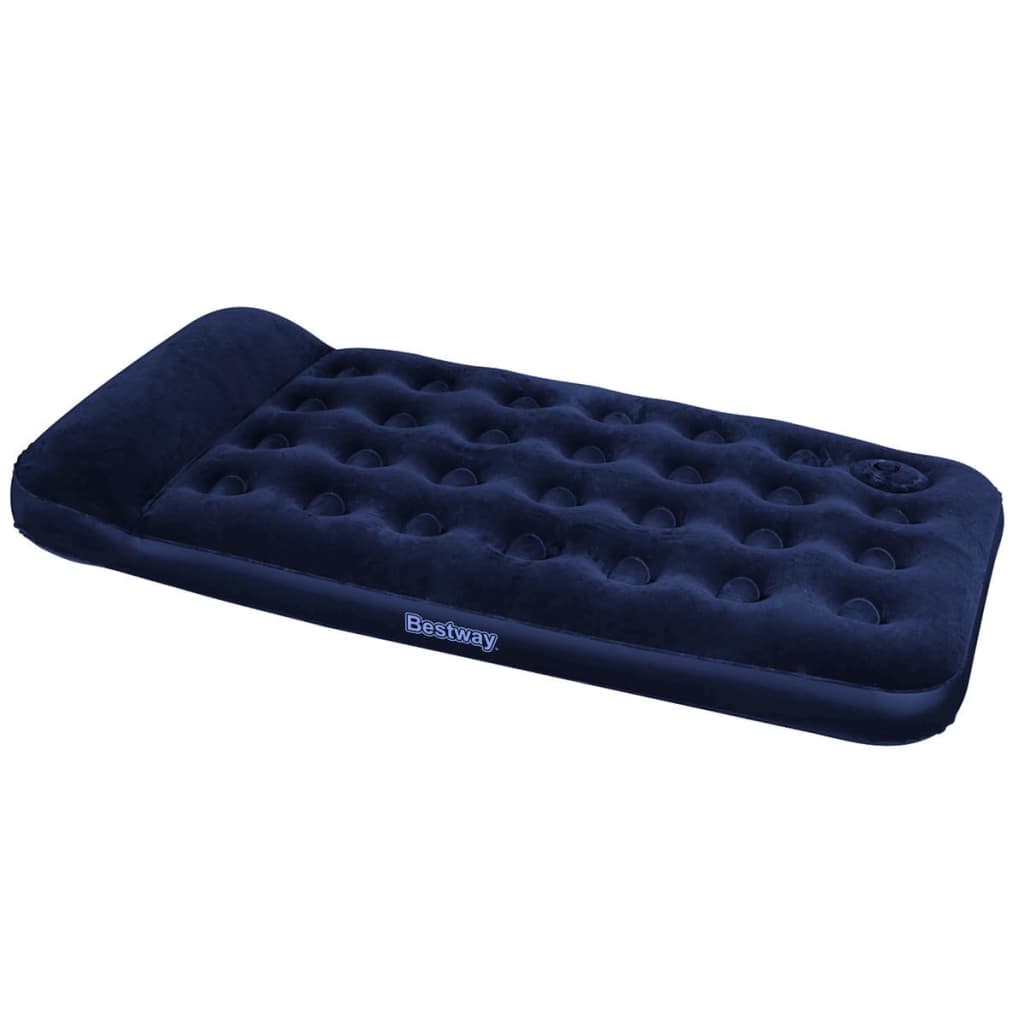 Bestway Oppblåsbar flokket luftseng med innebygd pumpe 188x99x28 cm