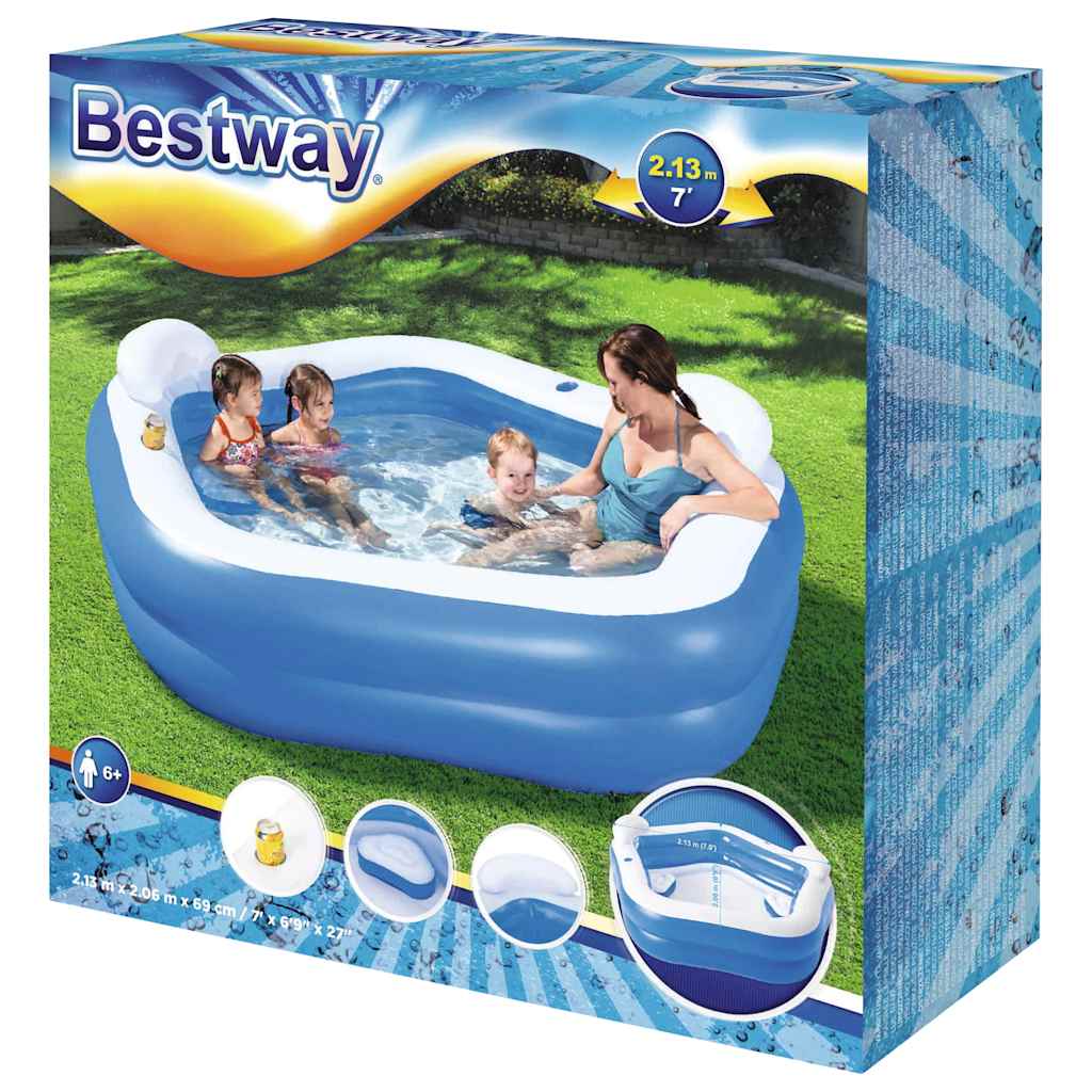 Bestway Familiebasseng 213x206x69 cm