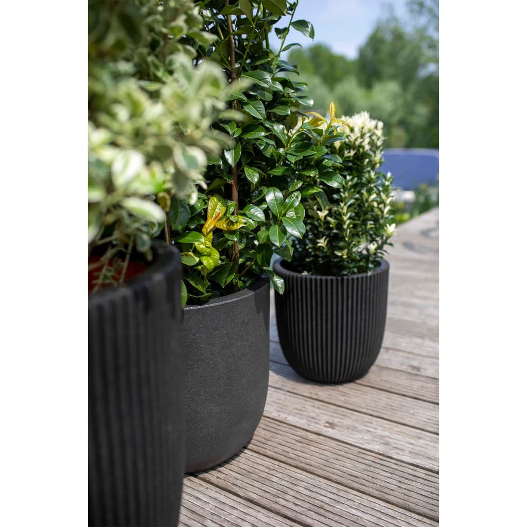 Capi Eggformet plantepotte Urban Smooth 35x34 cm svart KBL932