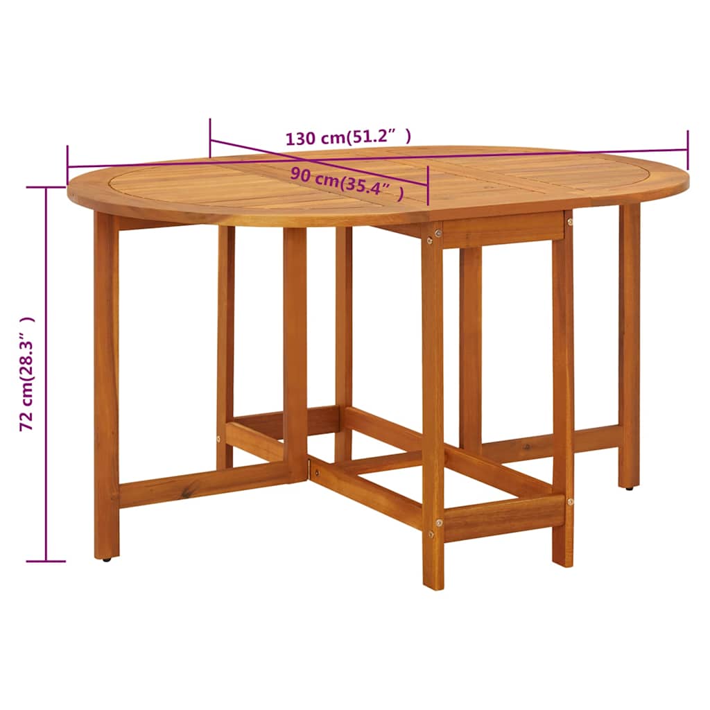 Hagebord 130x90x72 cm heltre akasie