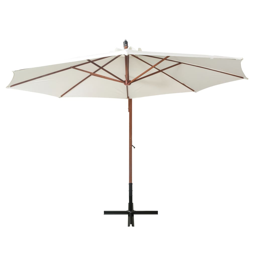 Hengeparasoll 350 cm trestang hvit