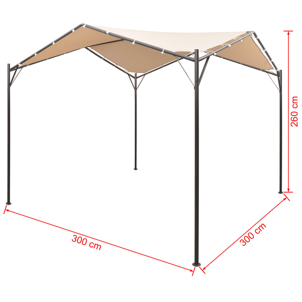 Paviljongtelt 4x4 m stål beige