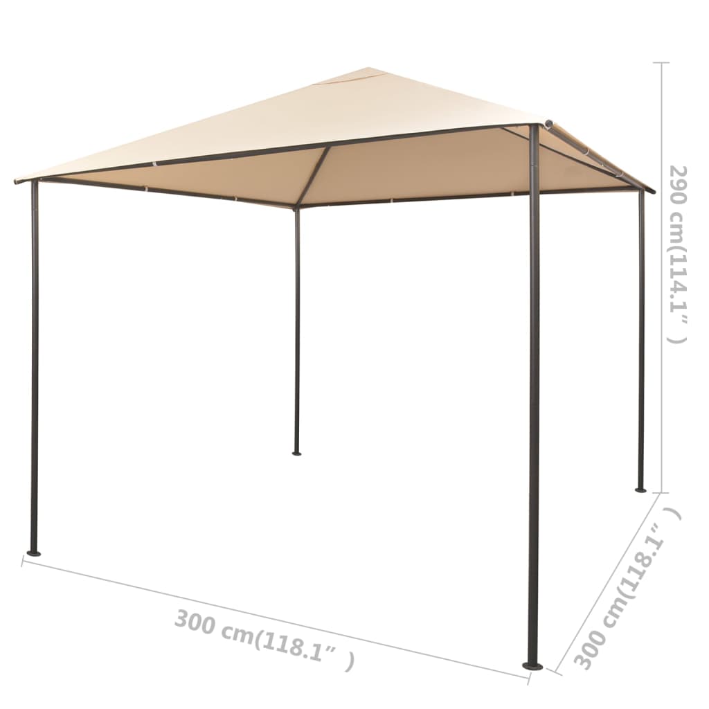 Paviljongtelt 3x3 m stål beige