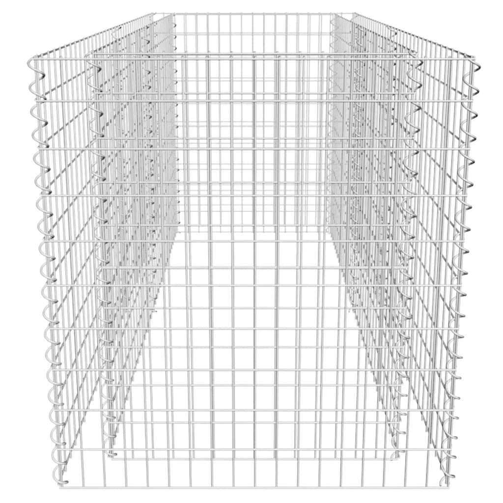 Gabion høybed stål 180x90x100 cm sølv