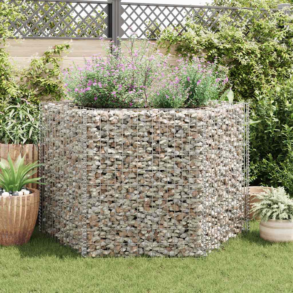 Gabion høybed sekskantet 160x140x100 cm