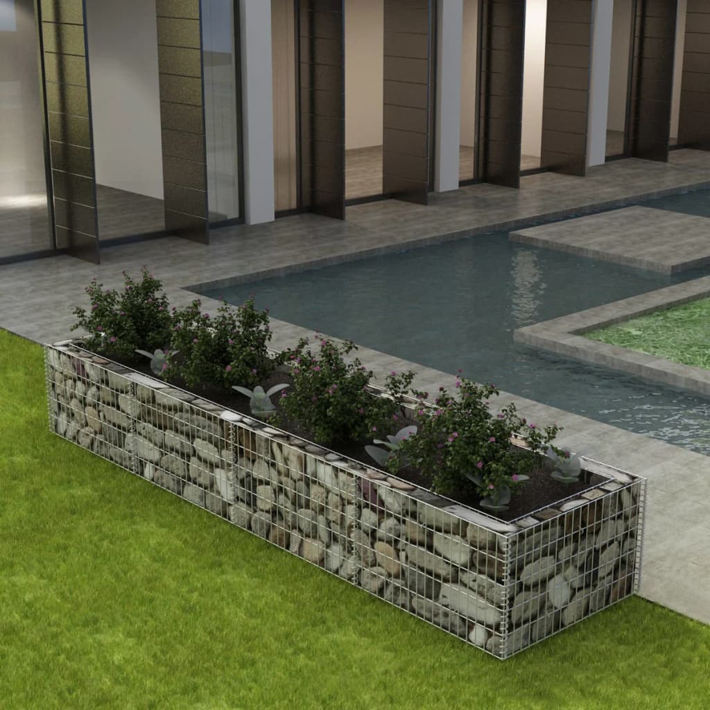 Gabion høybed stål 360x90x50 cm