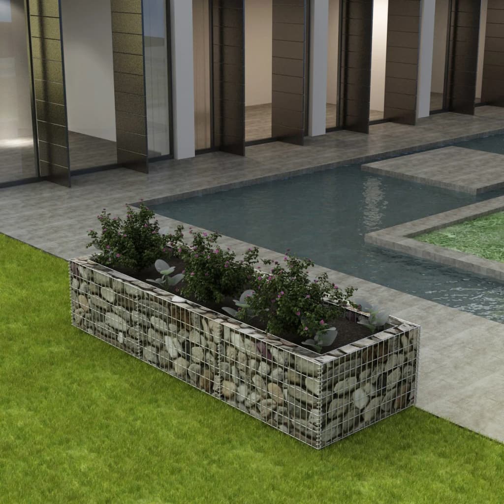 Gabion høybed stål 270x90x50 cm