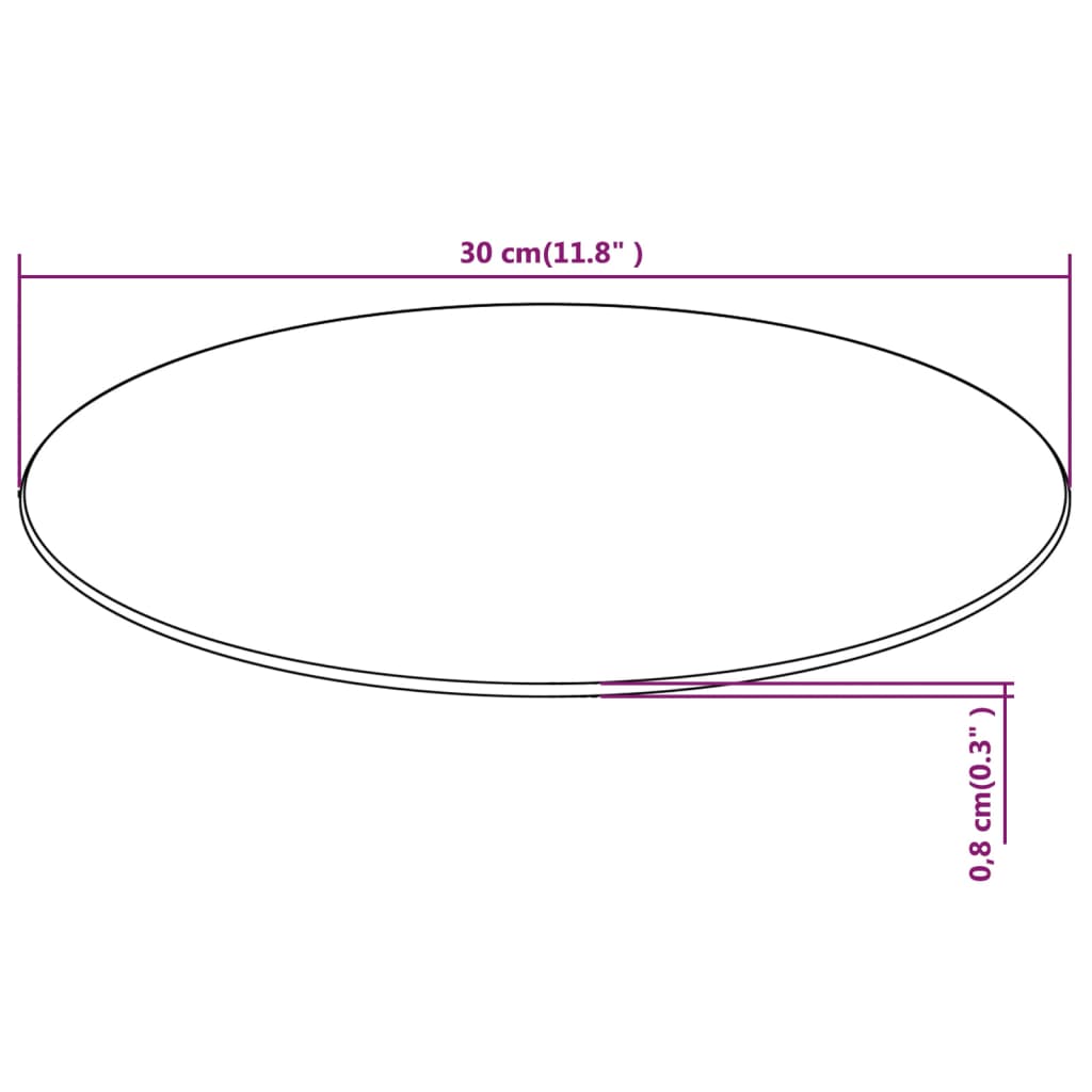 Bordplate Herdet glass Rund 300 mm