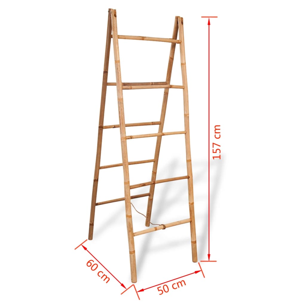 Dobbel håndklehenger med 5 trinn bambus 50x160 cm