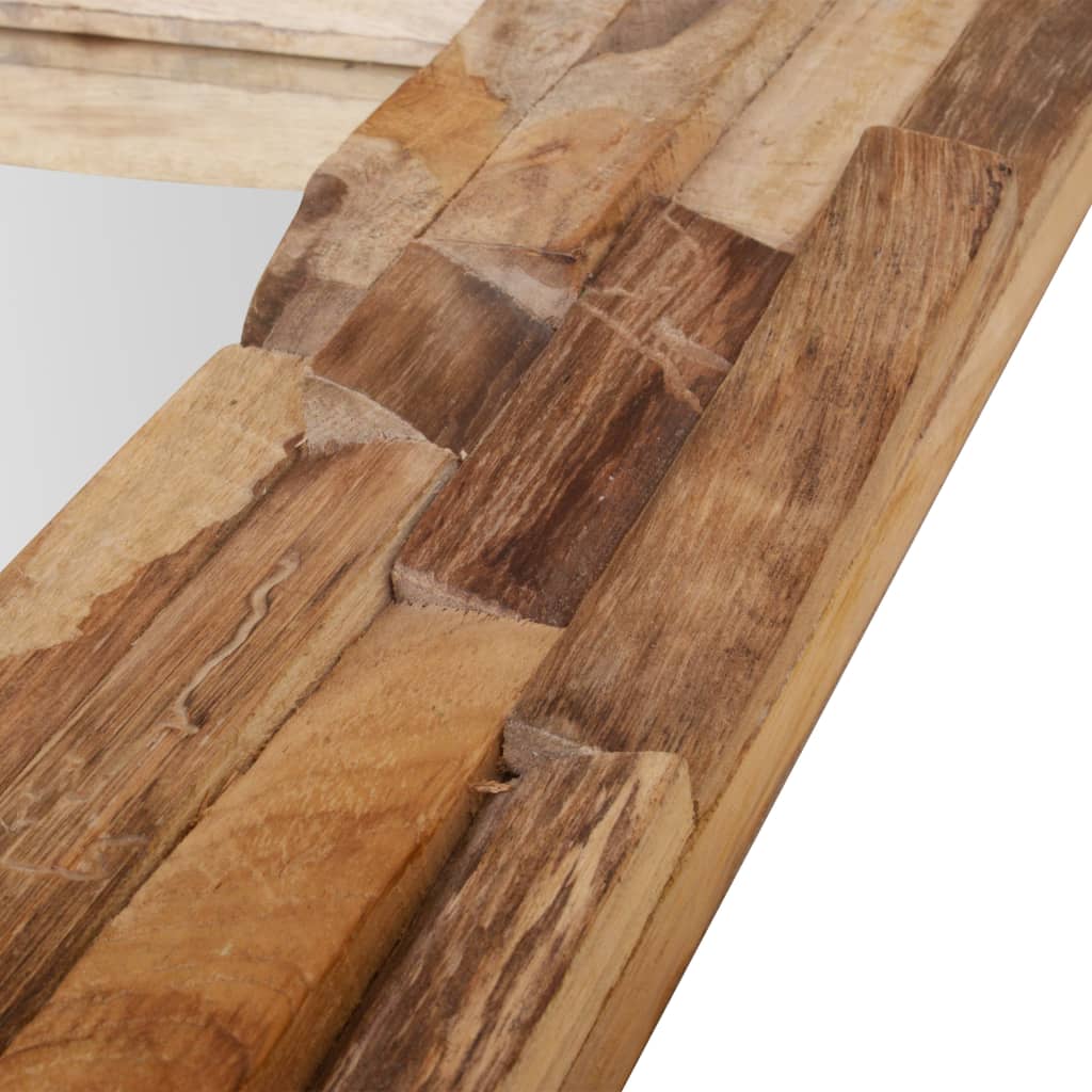Dekorativt speil teak 120x60 cm rektangulært