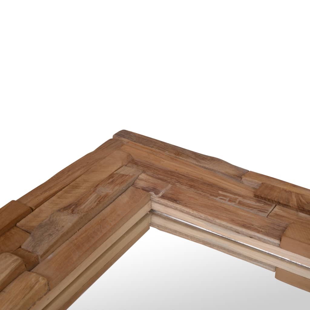 Dekorativt speil teak 120x60 cm rektangulært
