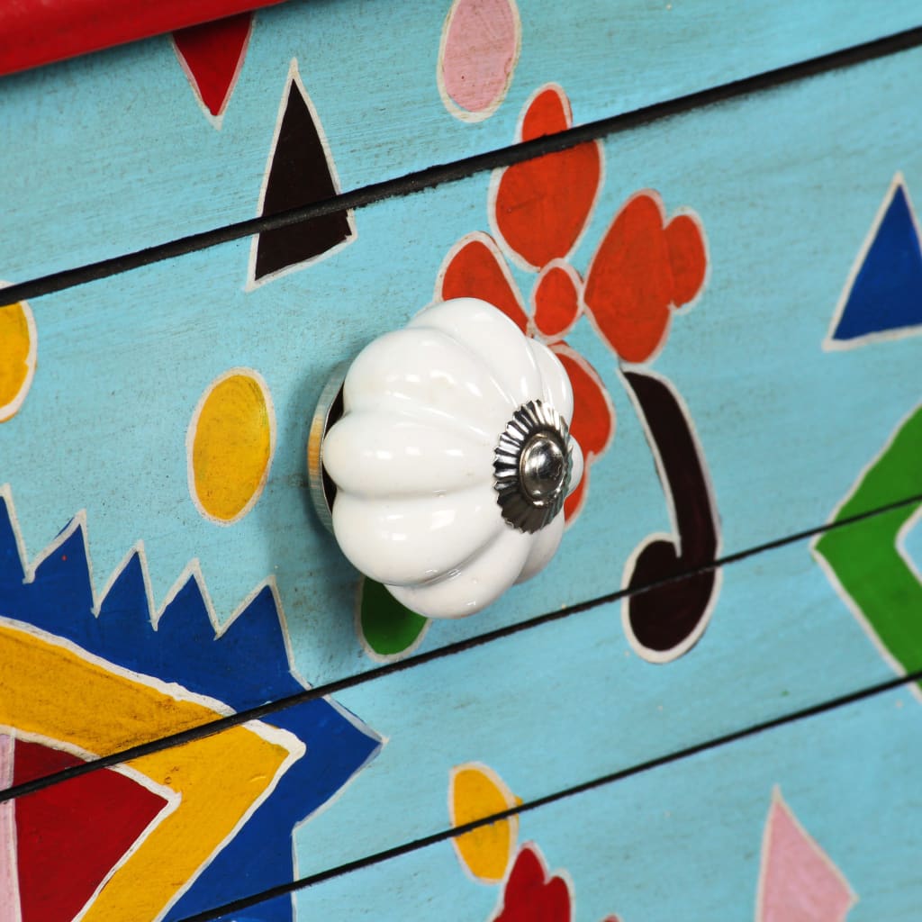 Konsollbord mango heltre blå håndmalt