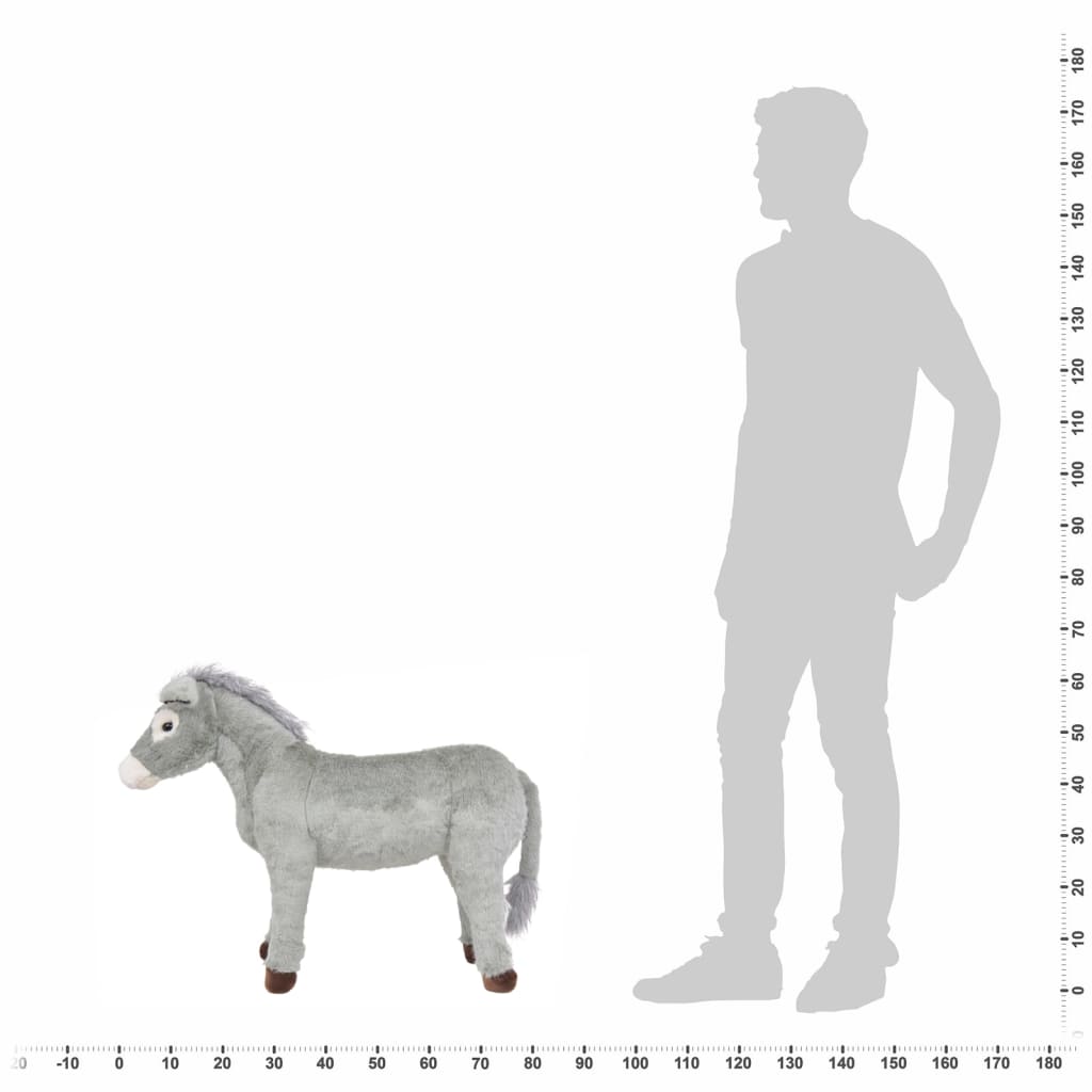 Stående lekeesel plysj grå XXL