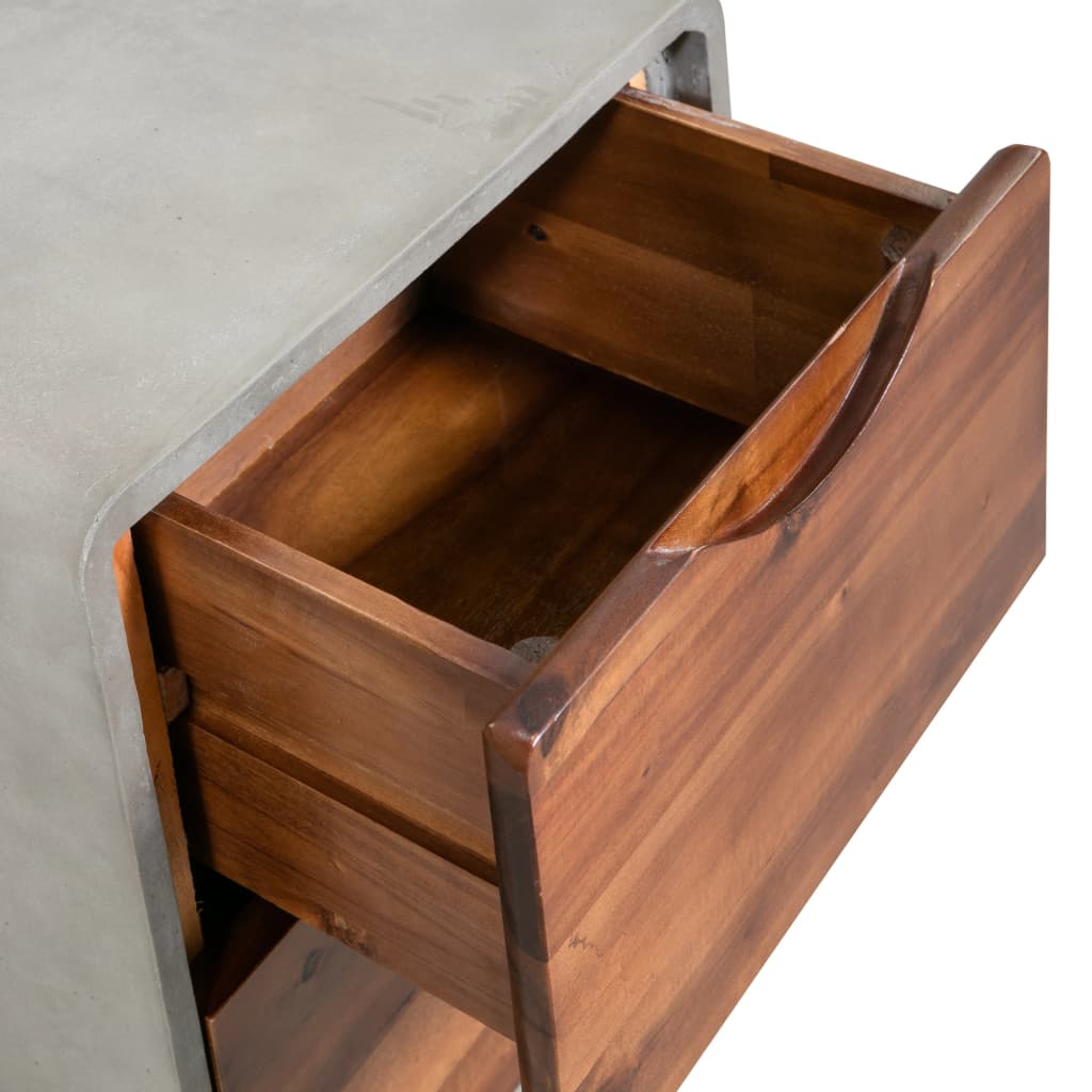 Nattbord betong heltre akasie 40x30x50 cm