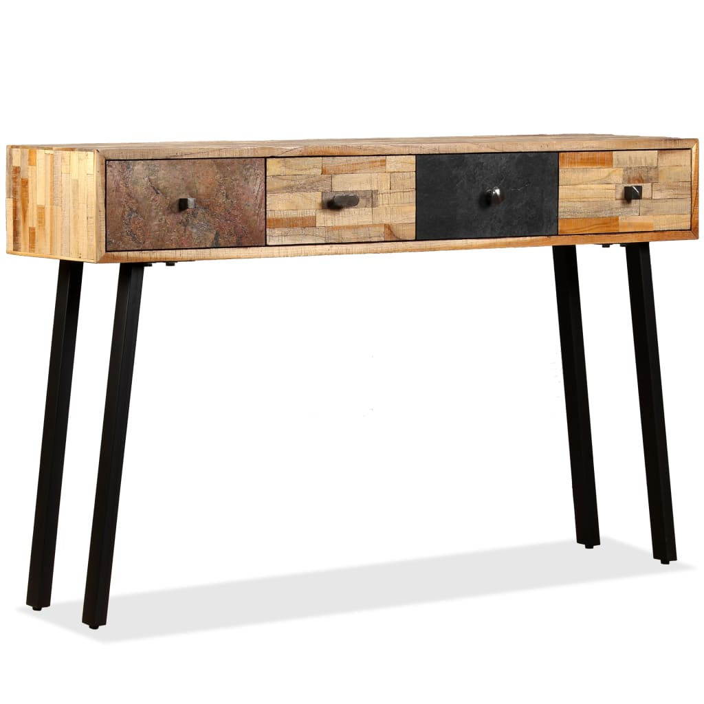 Konsollbord gjenvunnet heltre teak 120x30x76 cm