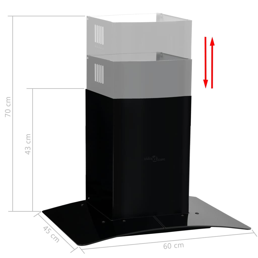 Veggmontert kjøkkenvifte rustfritt stål 756 m³/h 60 cm svart