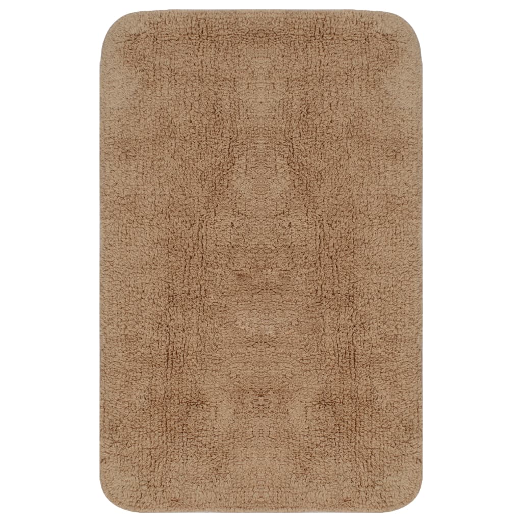 Baderomsmattesett 2 stk stoff beige