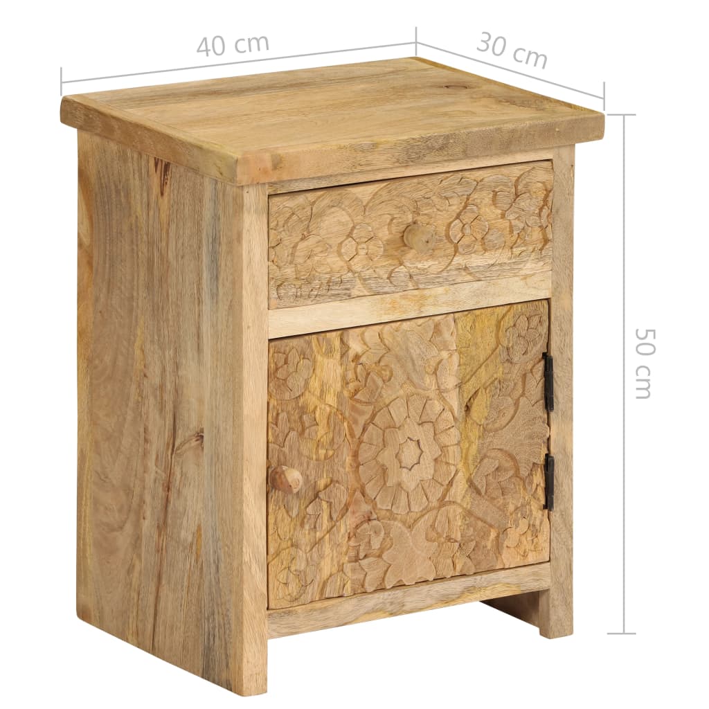 Nattbord heltre mango 40x30x50 cm