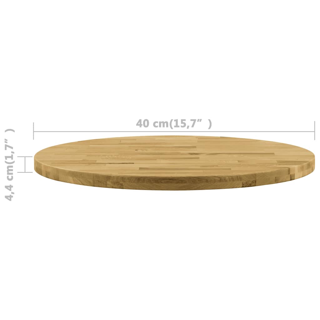 Bordplate heltre eik rund 44 mm 400 mm