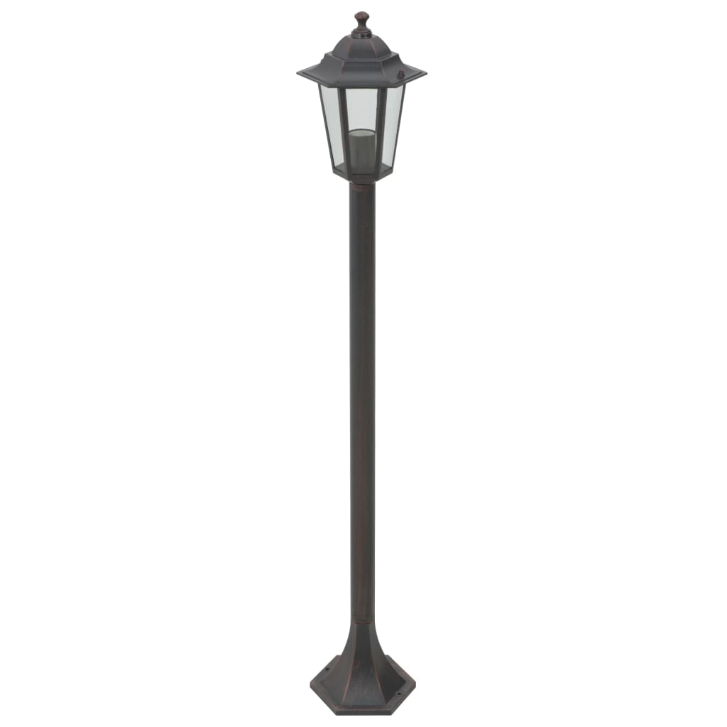 Hagelyktestolpe E27 110 cm 6 stk aluminium bronse