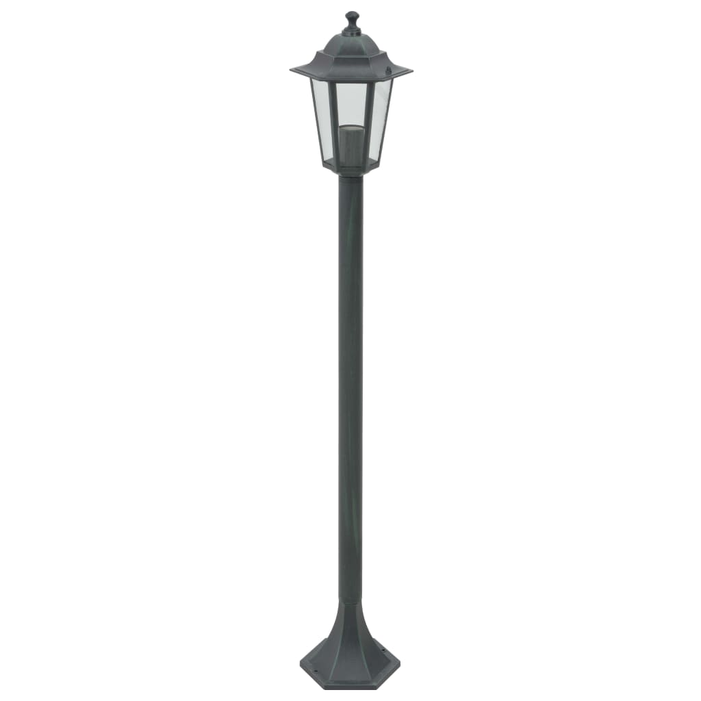 Hagelyktestolpe E27 110 cm 6 stk aluminium mørkegrønn