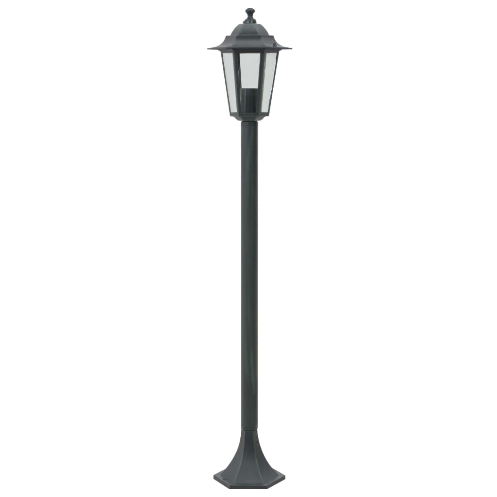 Hagelyktestolpe E27 110 cm 6 stk aluminium mørkegrønn