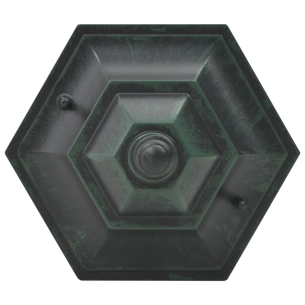 Hagelyktestolpe E27 110 cm 6 stk aluminium mørkegrønn