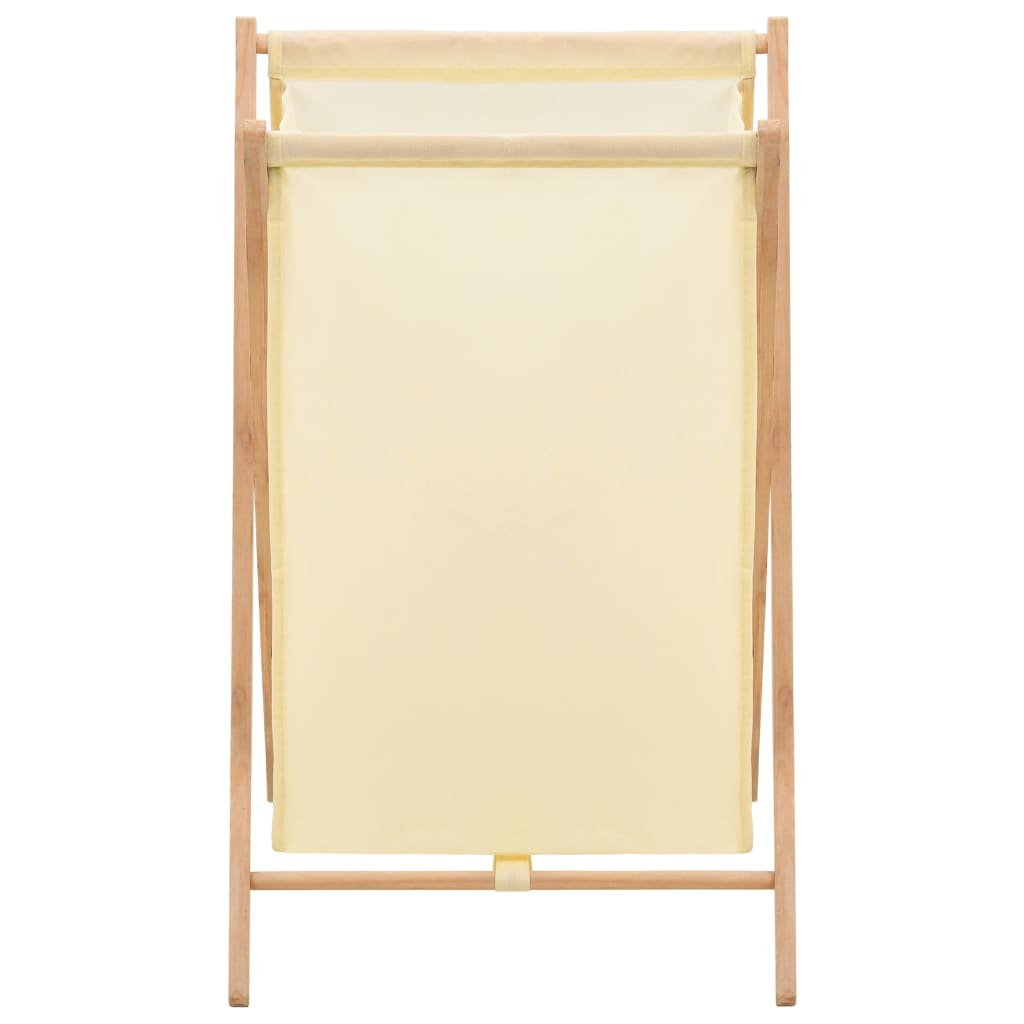 Skittentøyskurv sedertre og stoff beige 42x41x64 cm