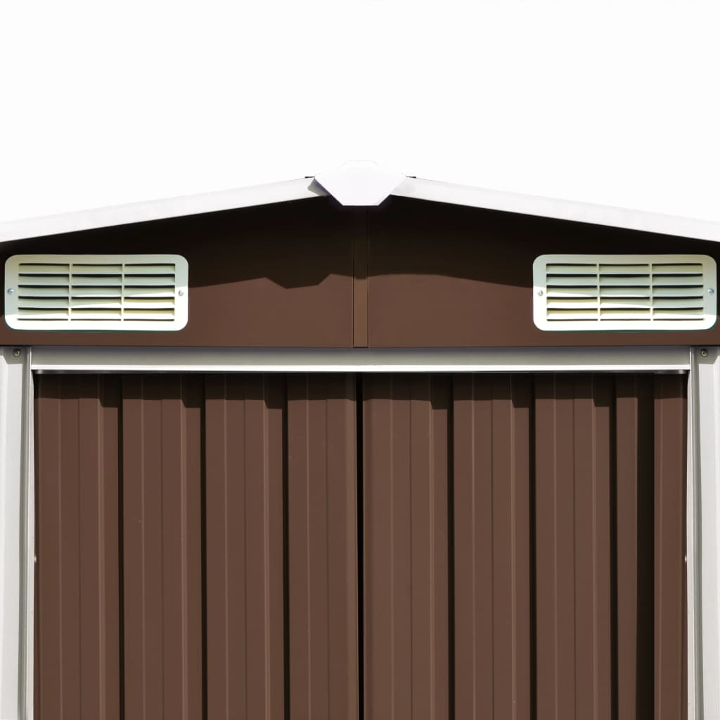Hageskjul 257x489x181 cm metall brun