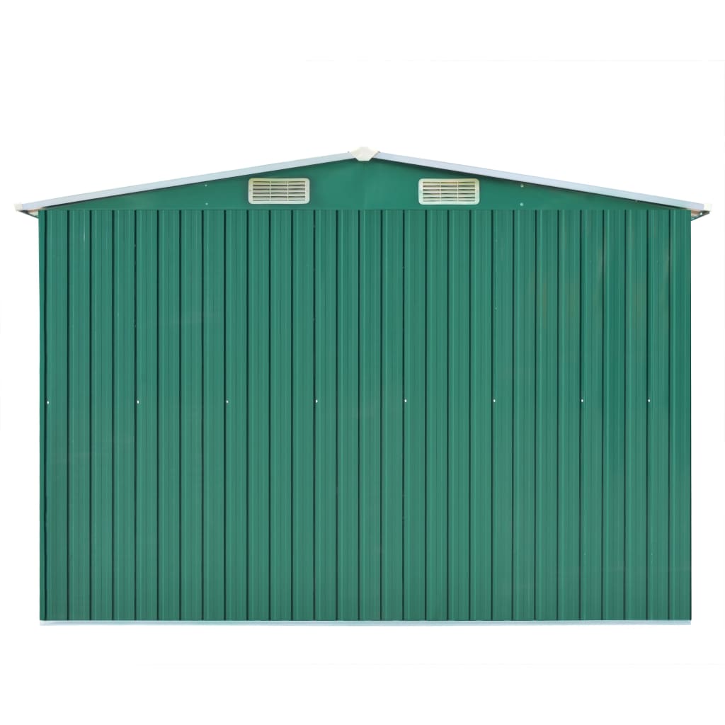 Hageskjul 257x580x181 cm metall grønn