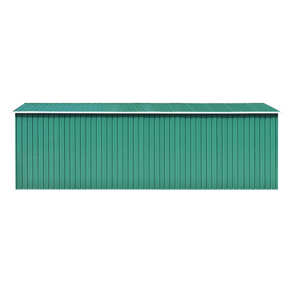 Hageskjul 257x580x181 cm metall grønn