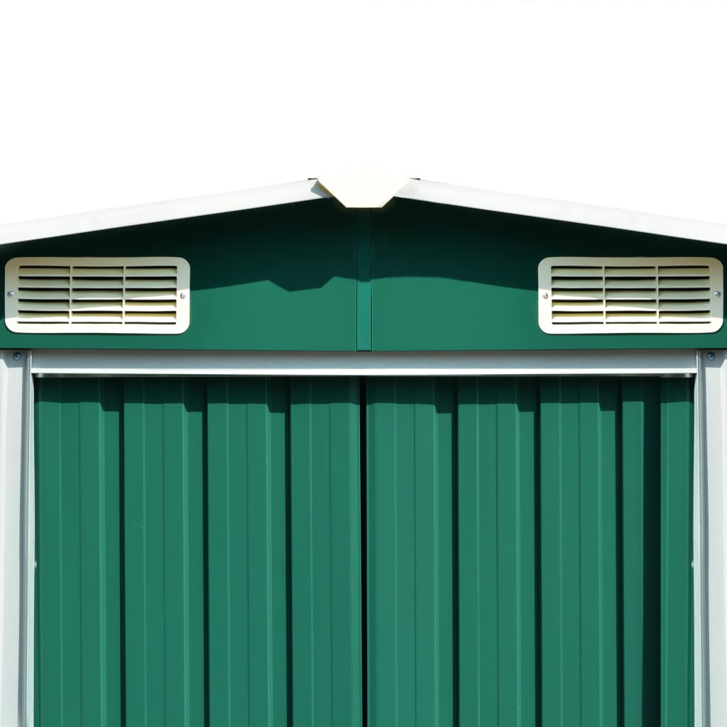 Hageskjul 257x580x181 cm metall grønn