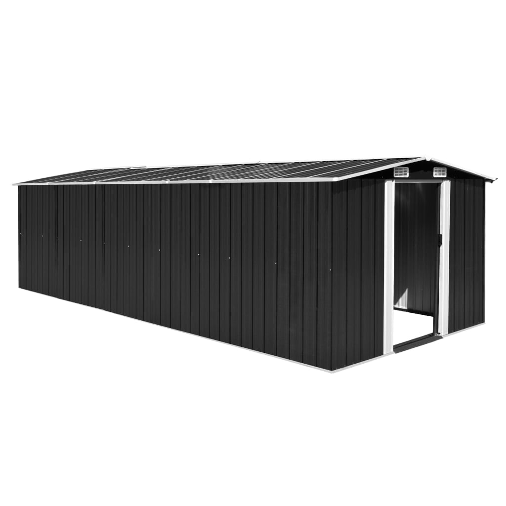 Hageskjul 257x580x181 cm metall antrasitt