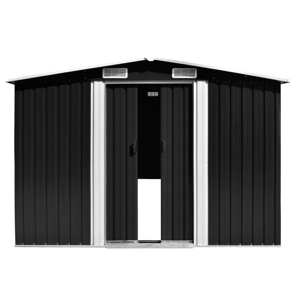 Hageskjul 257x580x181 cm metall antrasitt
