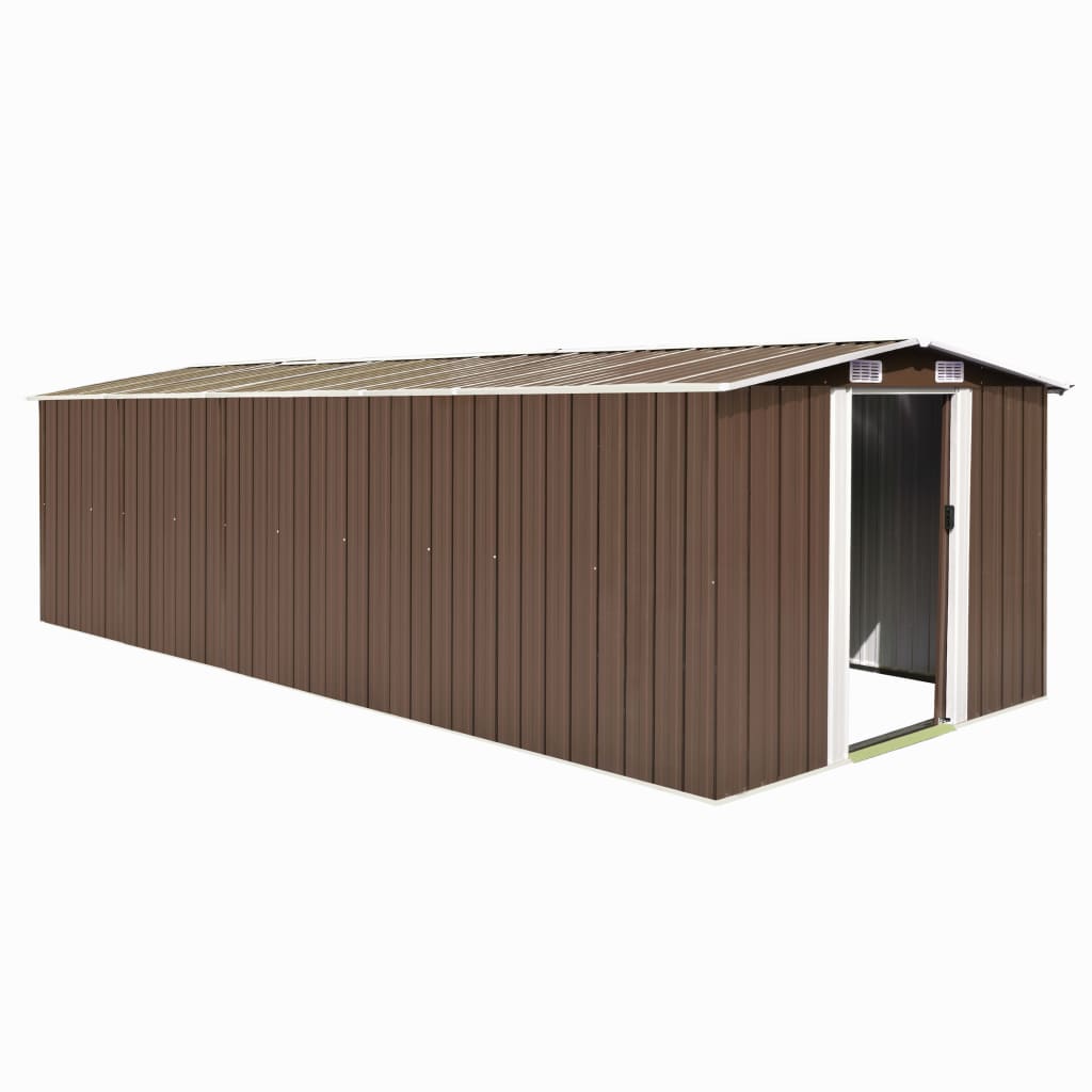 Hageskjul 257x580x181 cm metall brun